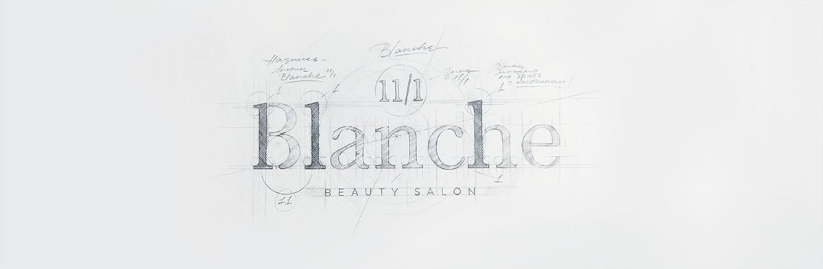 BLANCHE女性時尚用品品牌設計  標志線稿展示