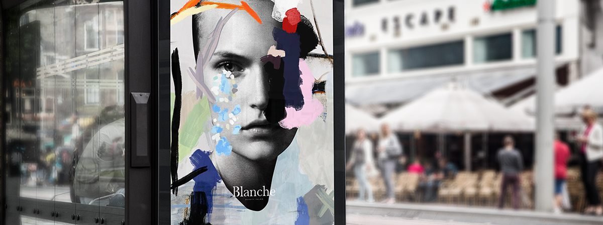 BLANCHE女性時尚用品品牌設計  宣傳展示欄展示